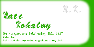 mate kohalmy business card